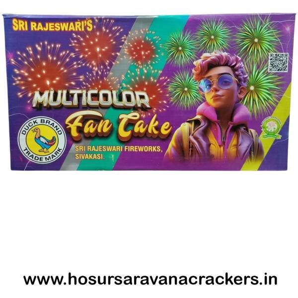 10×10 Multi Color (Tail) Fan Cake - buy online at Hosurcrackers, Hosur