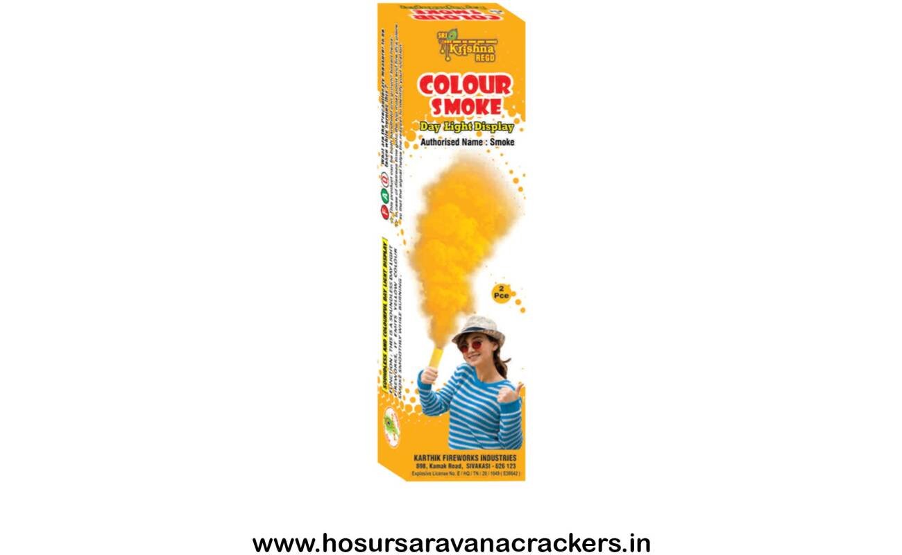 Colour Smoke Yellow(2pcs) Confetti - buy online at Hosurcrackers, Hosur