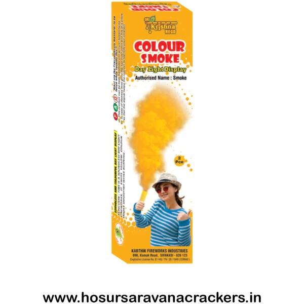 Colour Smoke Yellow(2pcs) Confetti - buy online at Hosurcrackers, Hosur