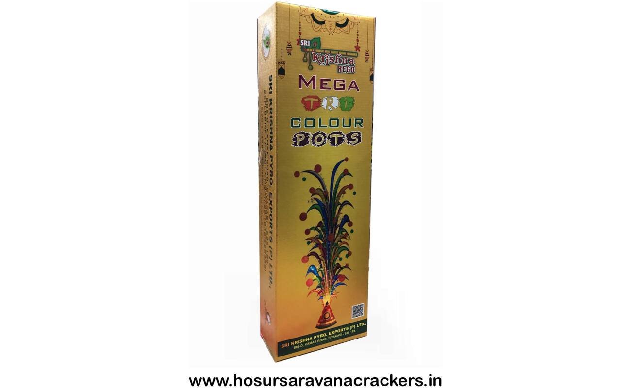 Mega Tri colour pots (Sri krishna fireworks) Flower pots - buy online at Hosurcrackers, Hosur