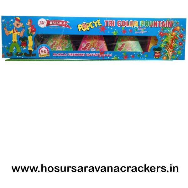 Popeye Tri color Fountain Flower pots - buy online at Hosurcrackers, Hosur